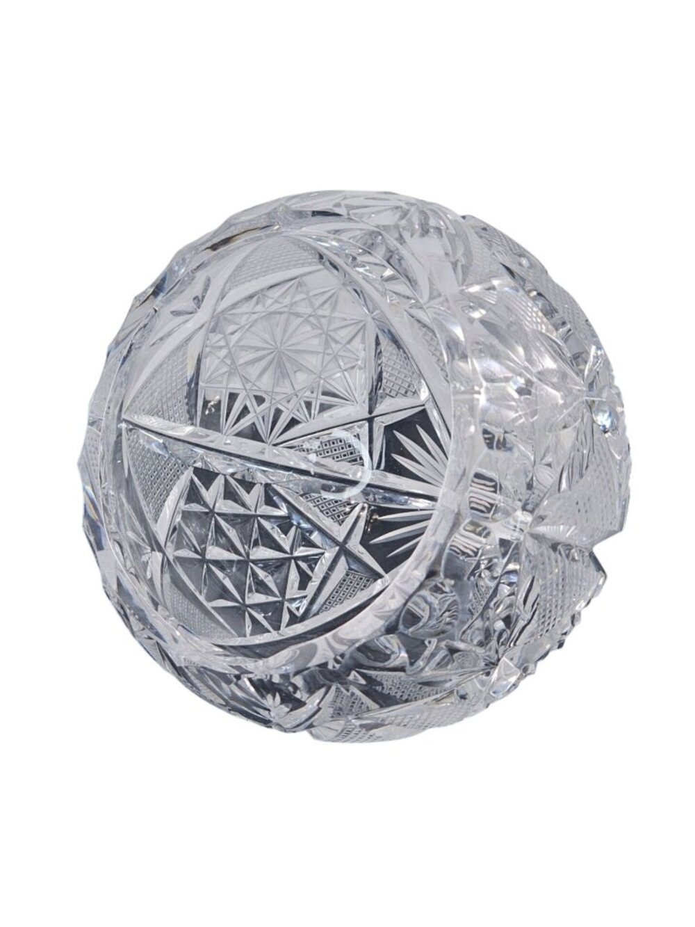 Cut to Clear Crystal Decorative Bowl Angled Slanted Ashtray Cigarette Holder